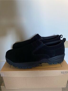 RedHead Brand Co Mens XTR Moc BLACK Suede Slip On Comfort Rubber Sole Mens 14 W
